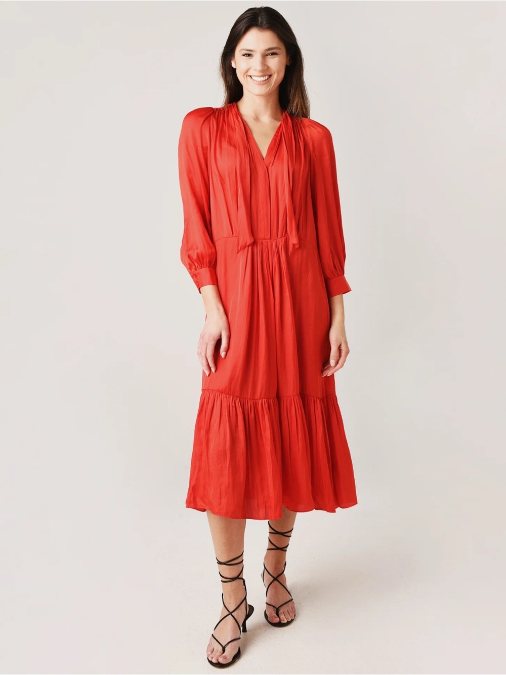 Zadig & Voltaire Coquelicot Satin Dress in Vibrant Red